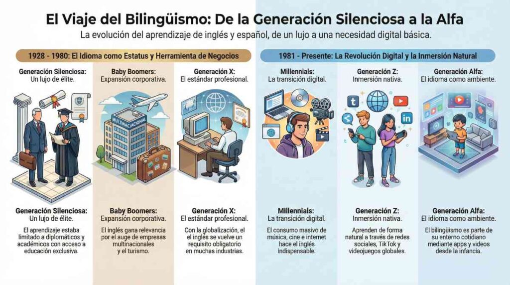 Spanish and English Language Learning Across Generations